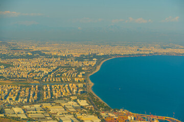 ANTALYA, TURKEY: Beautiful view of the beaches and coastline of the Mediterranean sea.