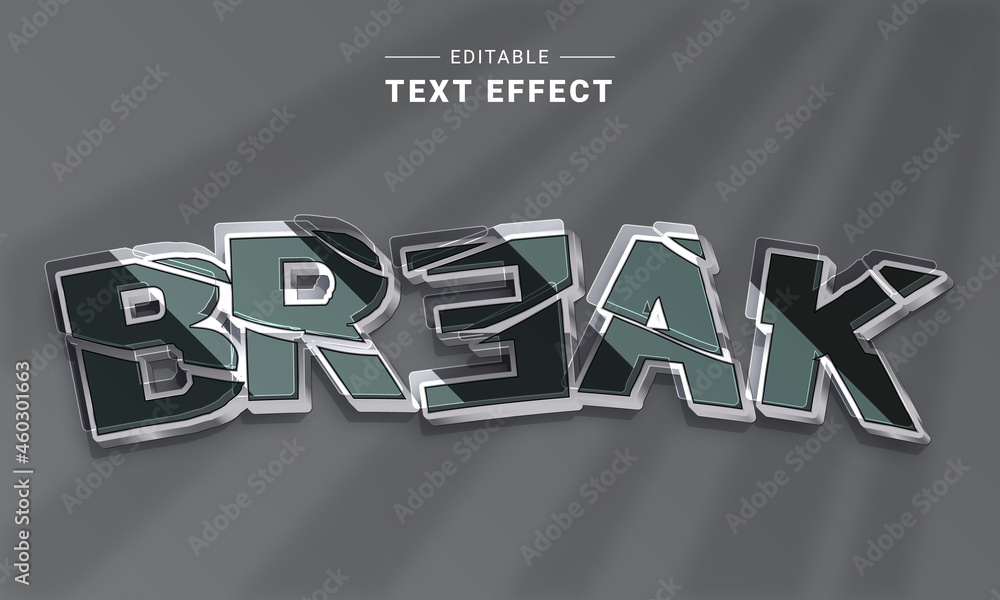 Poster editable text style effect - metal text style theme. graphc styles. glass text effect