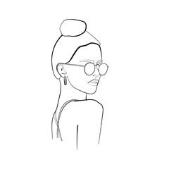 pretty woman with glasses