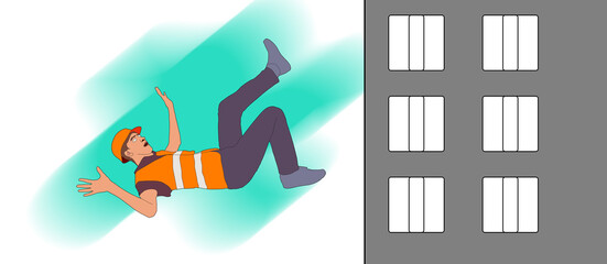 Injury at Work Insurance Colourful Illustration