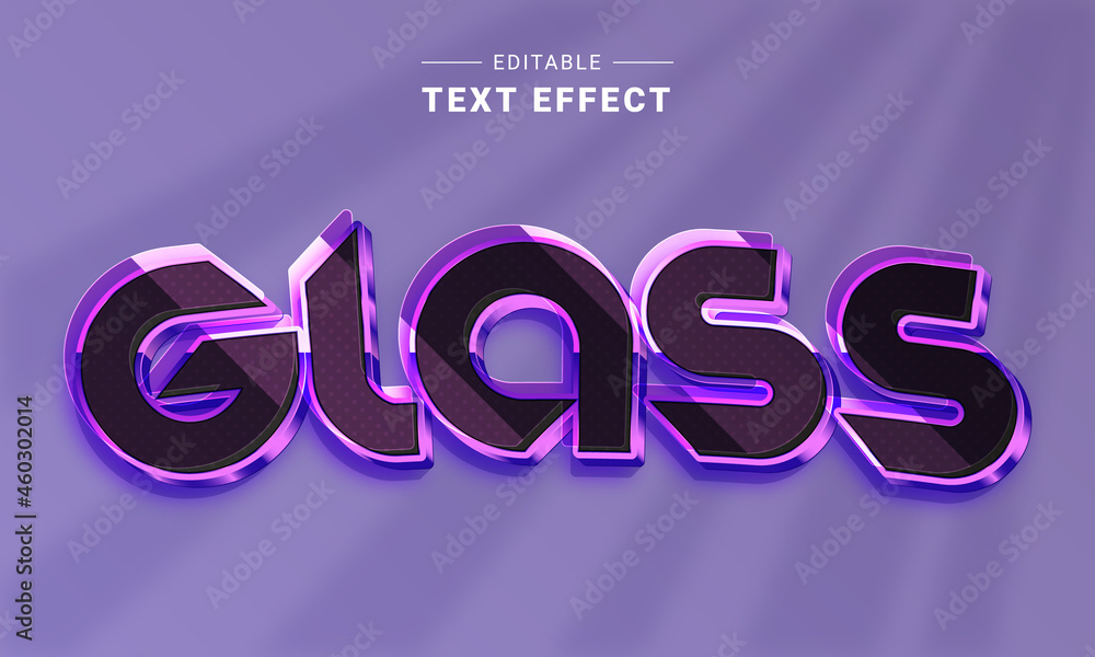 Poster editable text style effect - metal text style theme. graphc styles. glass text effect
