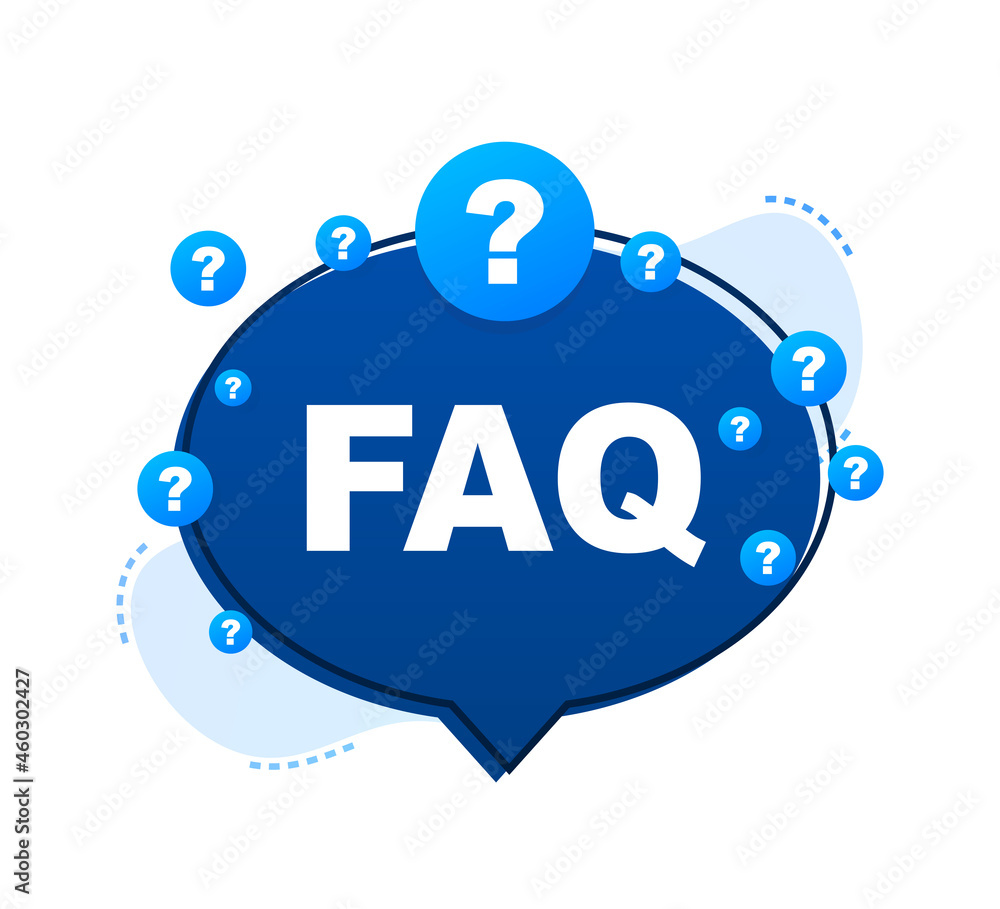 Poster frequently asked questions faq banner. speech bubble with text faq. vector stock illustration.