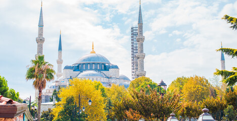 Landscape Istanbul city views, concept of vacation in Turkey. New places for trip. Ideas for journey