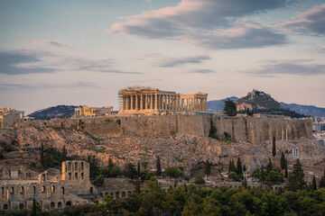 Overlooking the Acropolis at sunset