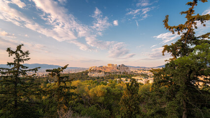 Overlooking the Acropolis at sunset