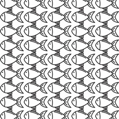Obraz premium Fish pattern black and white