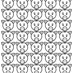 Pig pattern black and white