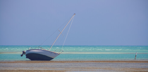 boat off the coast of key largo florida 
