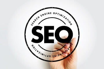 SEO - Search Engine Optimization acronym, business concept background