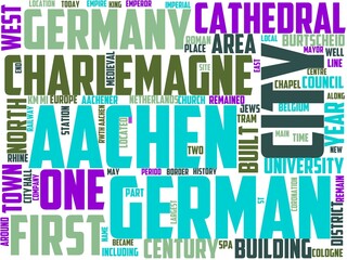 aachen typography, wordcloud, wordart, aachen,germany,city,town,architecture