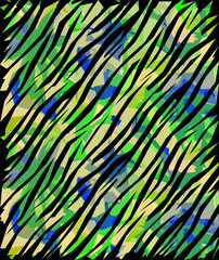 Abstract diagonal pattern from a modified image of a mixed autumn forest. Diagonal ornament in natural colors of autumn forest camouflage Leopard pattern.