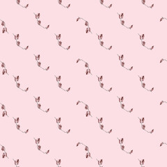 Seamless pattern Magnolias on light pink background. Beautiful texture with flowers.