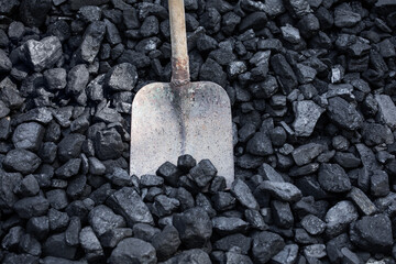 coal mine hard coal and coal loading shovel © meegi