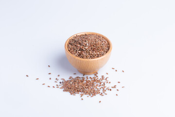 Flax seeds healthy food on a white background