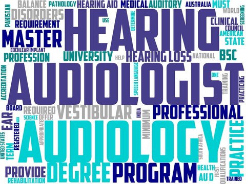 audiologist typography, wordcloud, wordart, audiologist,ear,doctor,care,healthcare