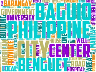 baguio typography, wordcloud, wordart, philippines,baguio,travel,baguio,city