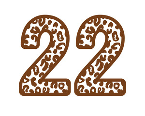 22, Number twenty twoWith figures leopard print, panther skin 