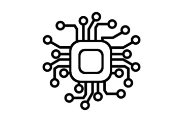 processor or cpu icon template on a white background
