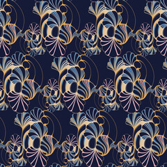 Seamless pattern with decorative leaves