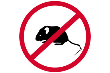 No Mouse Sign on a white background.