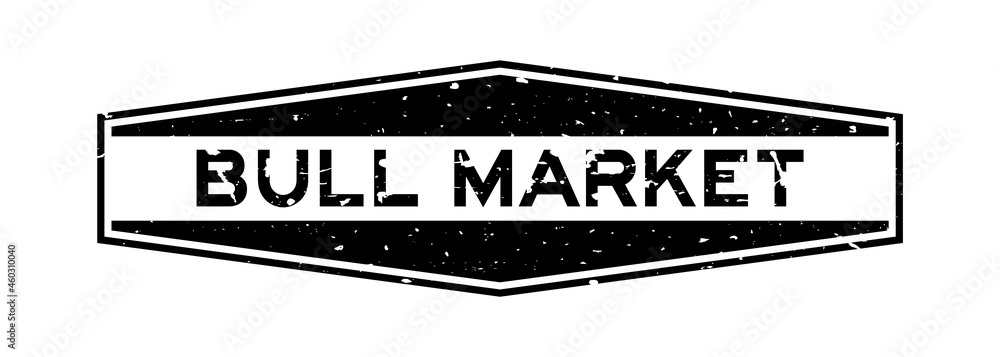 Wall mural Grunge black bull market word hexagon rubber seal stamp on white background