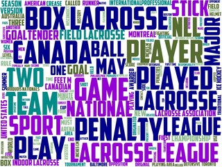 Obraz premium box lacrosse typography, wordcloud, wordart, lacrosse,sport,box,cartoon,illustration