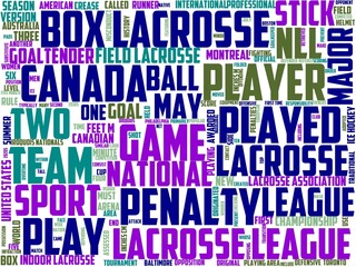 box lacrosse typography, wordcloud, wordart, lacrosse,sport,box,cartoon,illustration