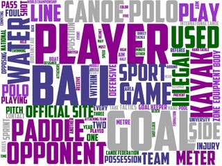 canoe polo typography, wordcloud, wordart, sport,canoe,water,ball,summer