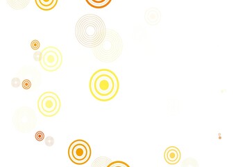 Light Orange vector background with bubbles.