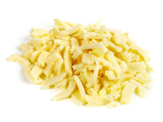 Reibekäse für Pasta und Pizza - Käse Freigestellt Hintergrund weiß