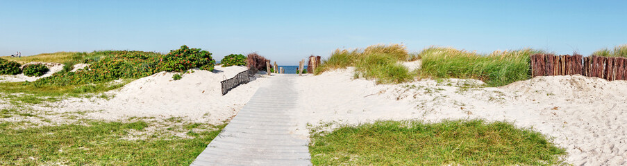 Baltic Sea Beach Coast Line - Wooden Dune Path