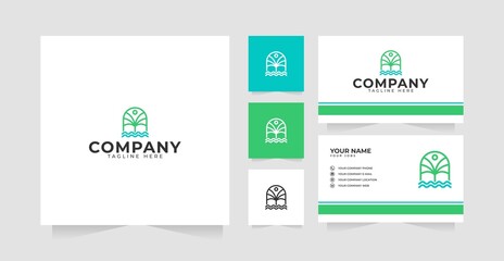 Palm Beach Monoline Logo Design Template