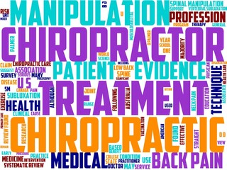 Obraz premium chiropractor typography, wordart, wordcloud, chiropractor,physiotherapist,doctor,medicine