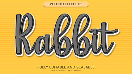 rabbit text effect editable eps file