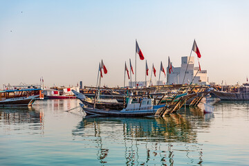 boats in the harbor from Qatar.