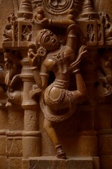 Beautiful Sculpture in the Jain Temple, Jaisalmer fort, Rajasthan, India.