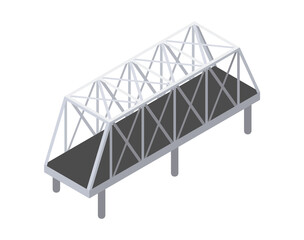  isometric bridge icon. 3d isolated drawing element of a modern urban infrastructure for games or applications. City transport organization object, road crossing, construction architecture