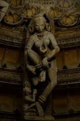 Beautiful Sculpture in the Jain Temple, Jaisalmer fort, Rajasthan, India.