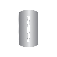 Metal door lock. House interior element gray lock.  sign