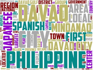 davao typography, wordart, wordcloud, travel,landscape,philippines,davao