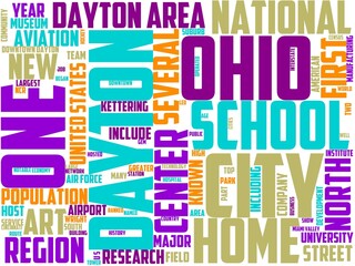 dayton typography, wordart, wordcloud, ohio,city,dayton,sky