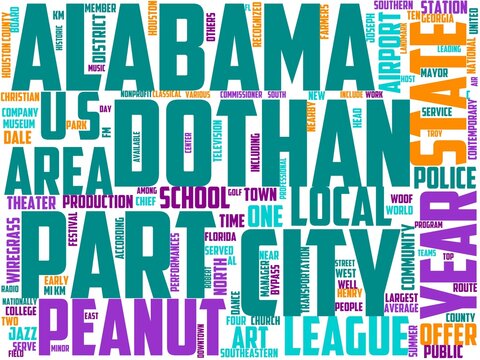 dothan typography, wordart, wordcloud, alabama,dothan,usa,city