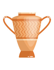 Greek vase in ancient style as template for Interior. Greece culture ceramic urn in traditional color and form.  greek antiquity amphora