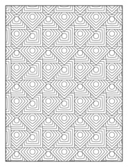 Geometric pattern pages for coloring book