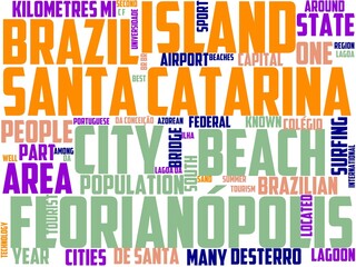 florianopolis typography, wordart, wordcloud, travel,florianopolis,brazil,tourism