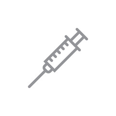 Syringe linear icon. Vaccine symbol.