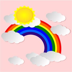 cute colorful rainbow illustration vector graphic suitable for background