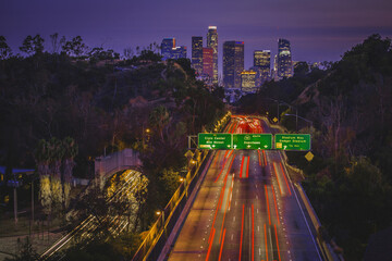 Los Angeles skyline from the 110 freeway