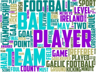 gaelic football typography, wordart, wordcloud, sport,football,gaelic,ball
