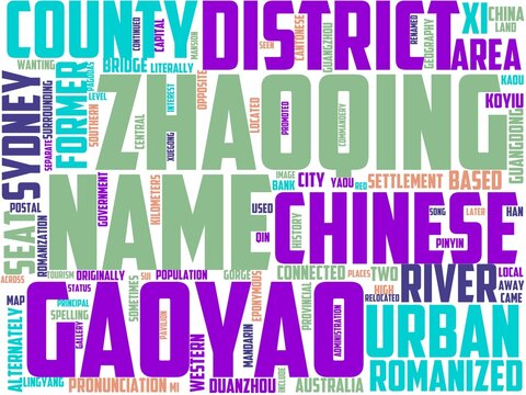gaoyao typography, wordart, wordcloud, gaoyao,asia,china,travel